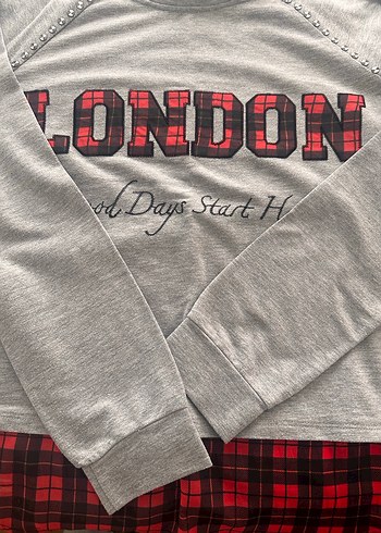 Koton Gri Uzun Kollu Pamuklu Tişört - Görsel 4