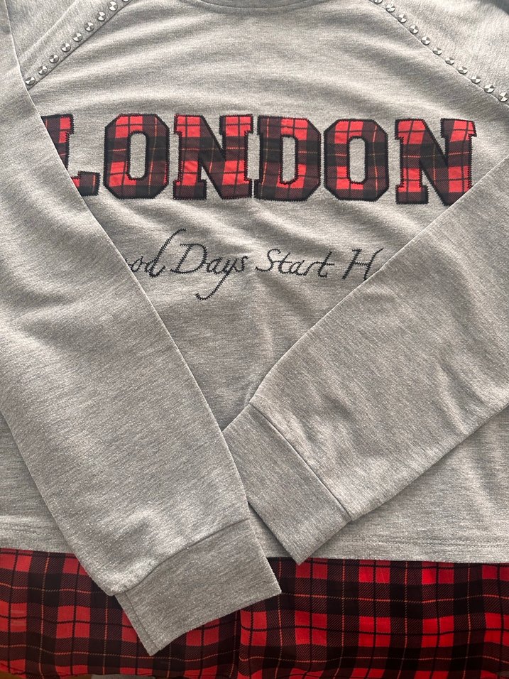 Koton Gri Uzun Kollu Pamuklu Tişört - Görsel 4