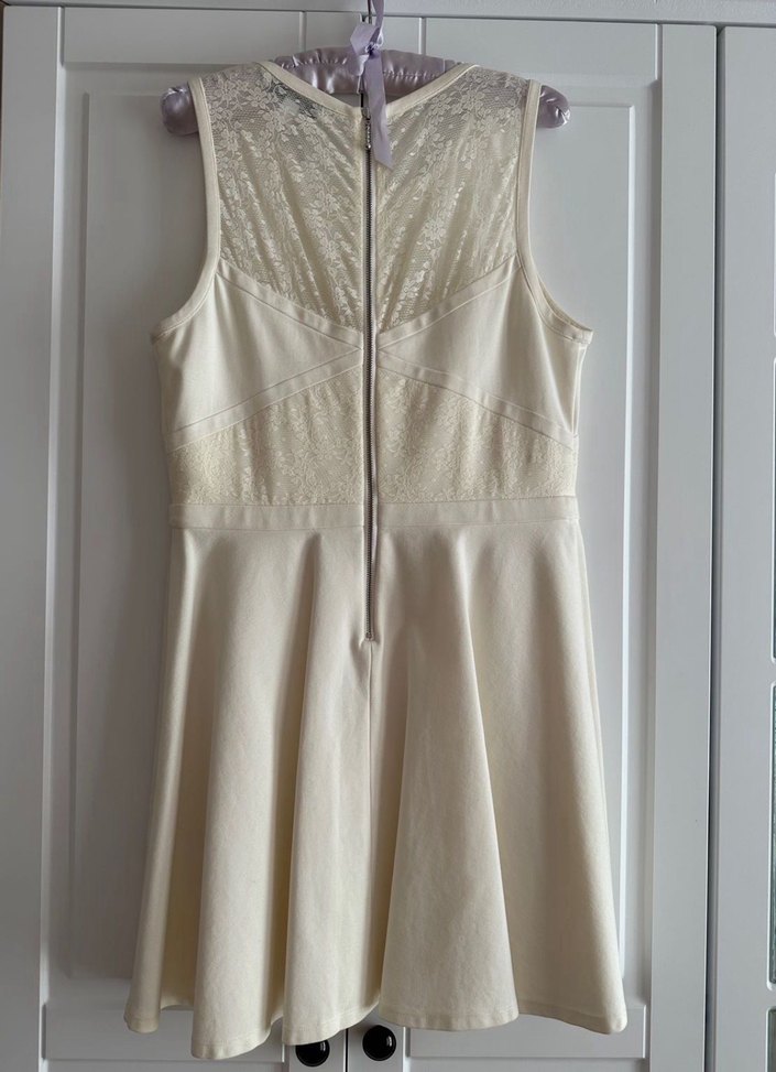 Beyaz Kolsuz Abiye Elbise - Görsel 3