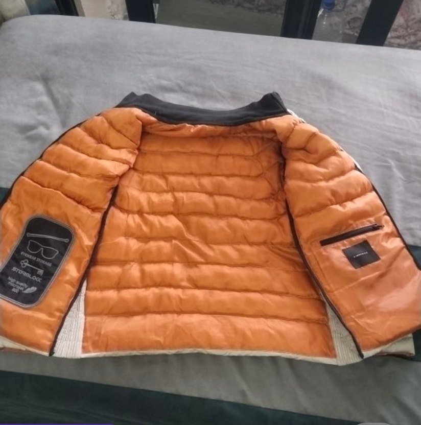 Erkek Beyaz Fermuarlı Midi Mont - Görsel 5