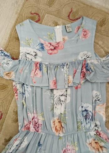 Kız Çocuk Açık mavi Çiçekli Bohem Tulum - Görsel 5