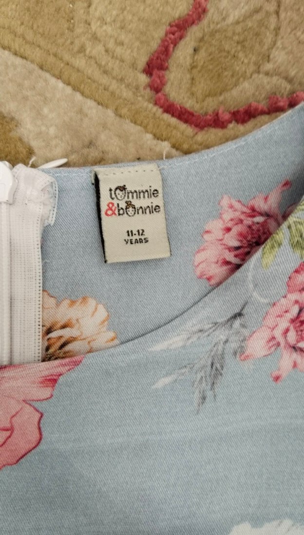 Kız Çocuk Açık mavi Çiçekli Bohem Tulum - Görsel 3