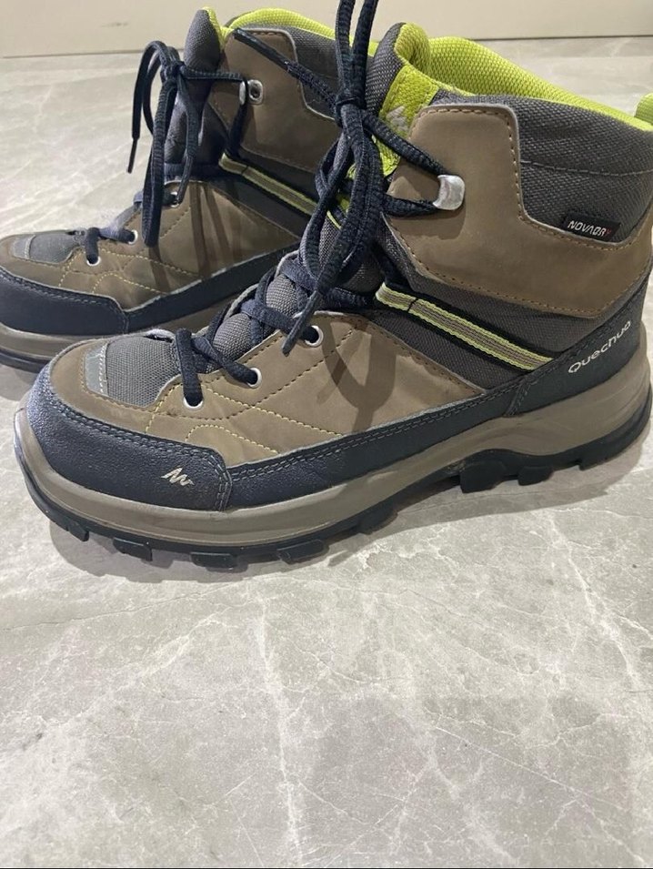 Quechua Çocuk Outdoor Kar Botu Gri Velcro - Görsel 3