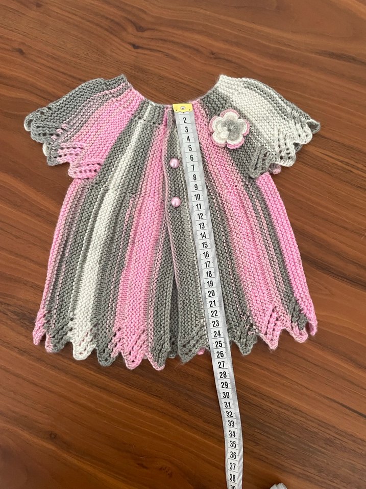 Kız Çocuk Gri Pembe Nakışlı Kısa Kollu Hırka - Görsel 2