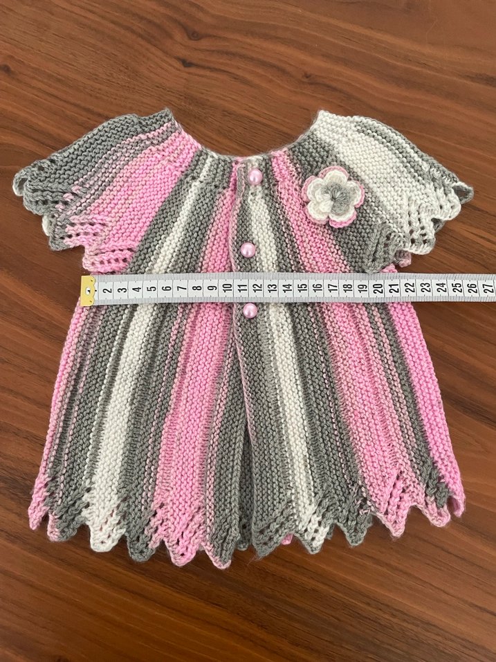 Kız Çocuk Gri Pembe Nakışlı Kısa Kollu Hırka - Görsel 3