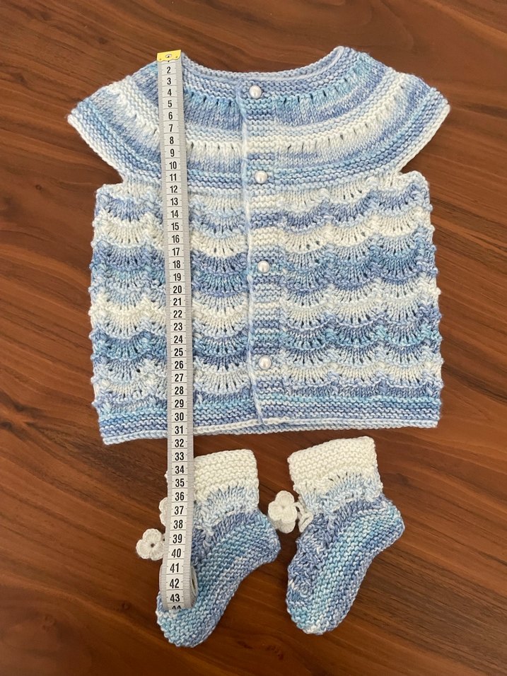 Mavi Örgü  Bebek Takımı - Görsel 3