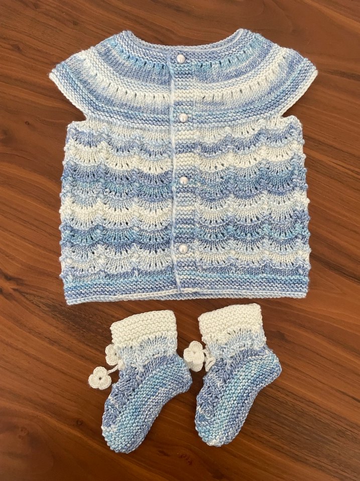 Mavi Örgü  Bebek Takımı - Görsel 2