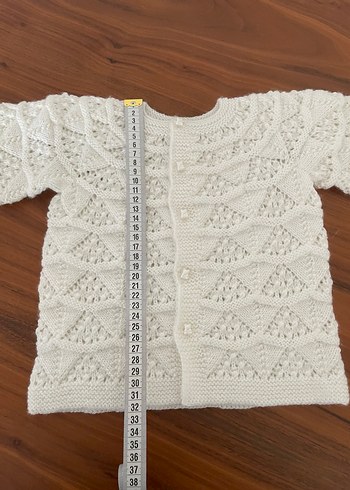 Beyaz Vintage Kız Örgü Hırka - Görsel 2