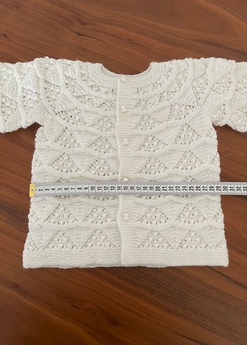 Beyaz Vintage Kız Örgü Hırka - Görsel 3