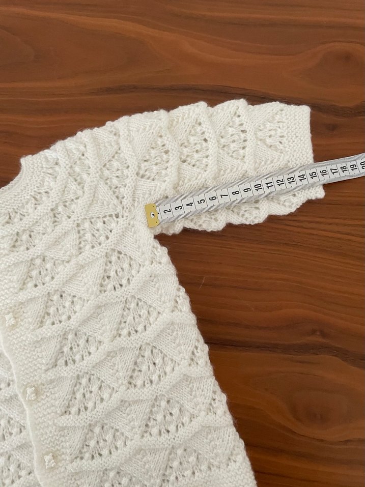 Beyaz Vintage Kız Örgü Hırka - Görsel 4