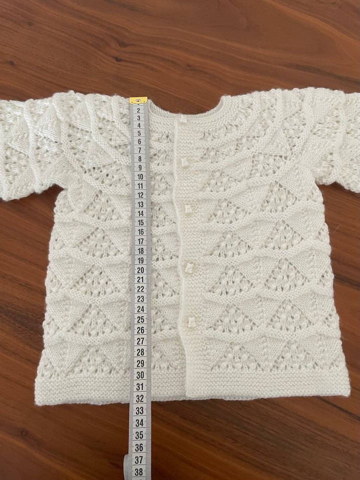 Beyaz Vintage Kız Örgü Hırka - Görsel 2