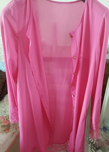 Pembe yuvarlak Yaka Dökümlü - Görsel 4