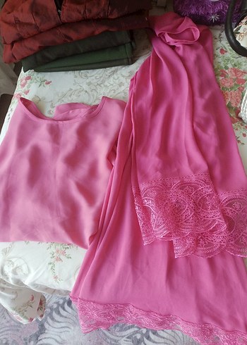 Pembe yuvarlak Yaka Dökümlü - Görsel 5