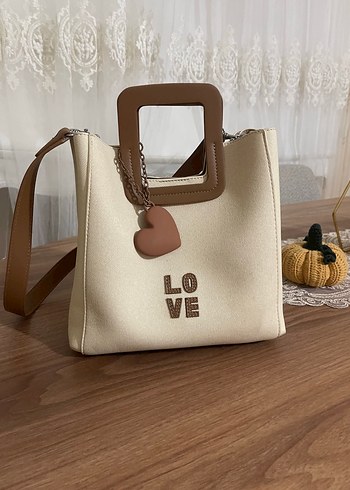 Krem ve taba Dantel Detaylı Bohem Kadın Çanta