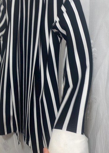 Diğer Uzun Kollu Çizgili Kadın Blazer