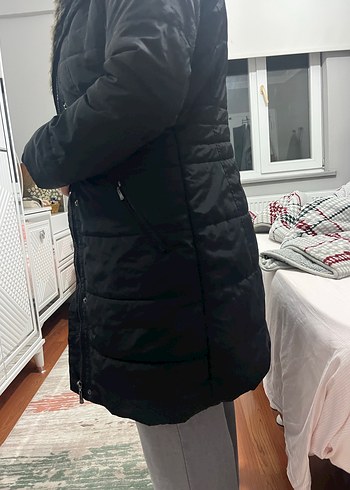 42 Beden Kürk Detaylı Midi Kadın Mont