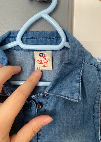 24-36 Ay Beden Kız Çocuk Kot Elbise Düğmeli