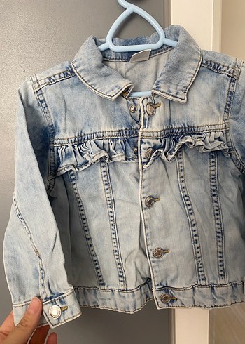 24-36 Ay Beden H&M marka Kız Çocuk Mavi Tie-Dye Denim Ceket