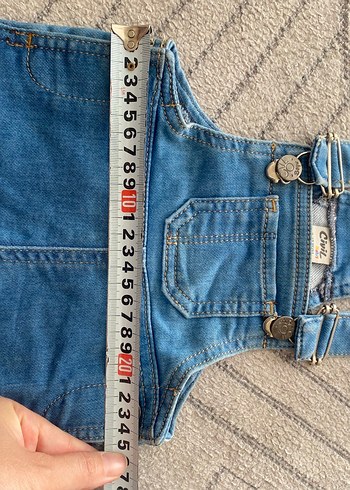9-12 Ay Beden Civil marka Kız Çocuk Mavi Denim Askılı Tulum