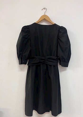 Kemerli Siyah Midi Strappy Elbise - Görsel 2