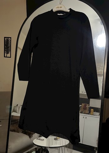 Siyah Uzun Kollu Midi Triko Elbise - Görsel 2