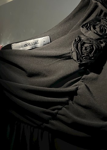 Siyah Drapeli tek omuz Elbise - Görsel 4