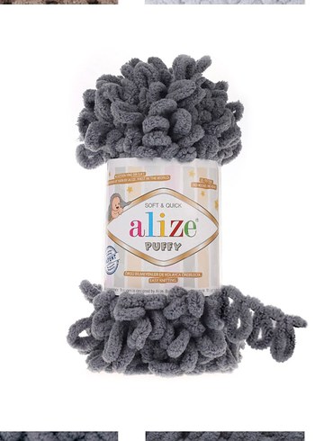 Alize Puffy Gri Peluş İplik 87 no