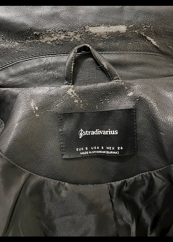 Siyah Deri Biker Ceket, Kemerli, Salaş Kesim - Görsel 4