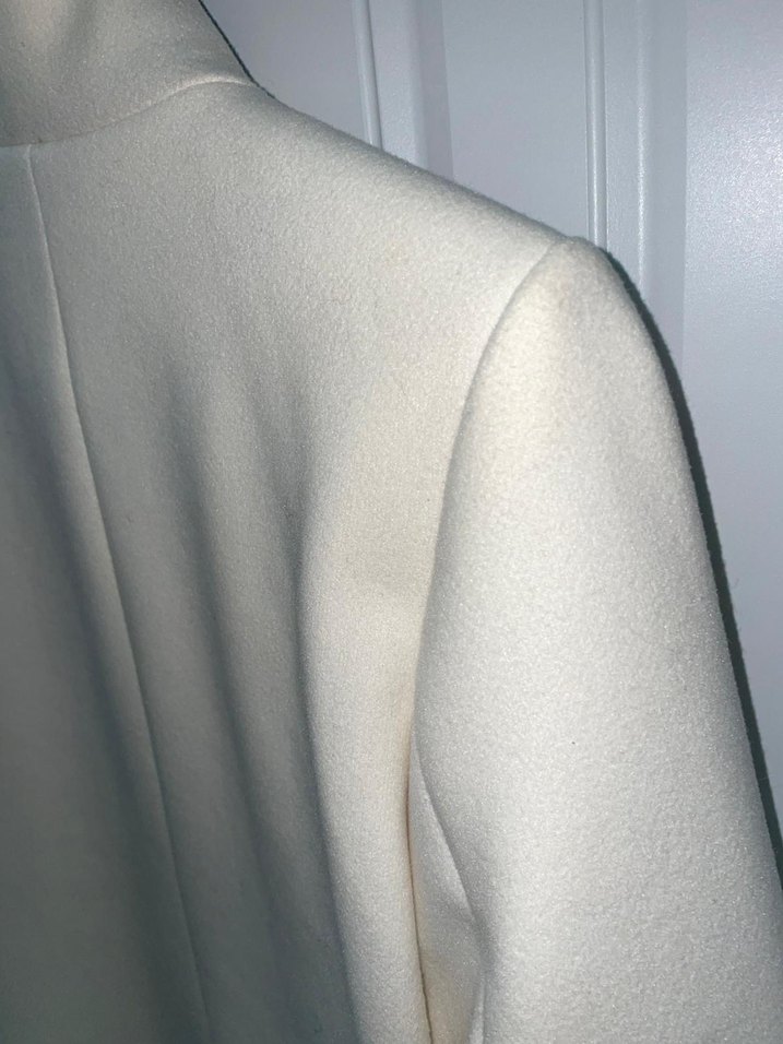 Beyaz Midi Kadın Kaban - Görsel 5