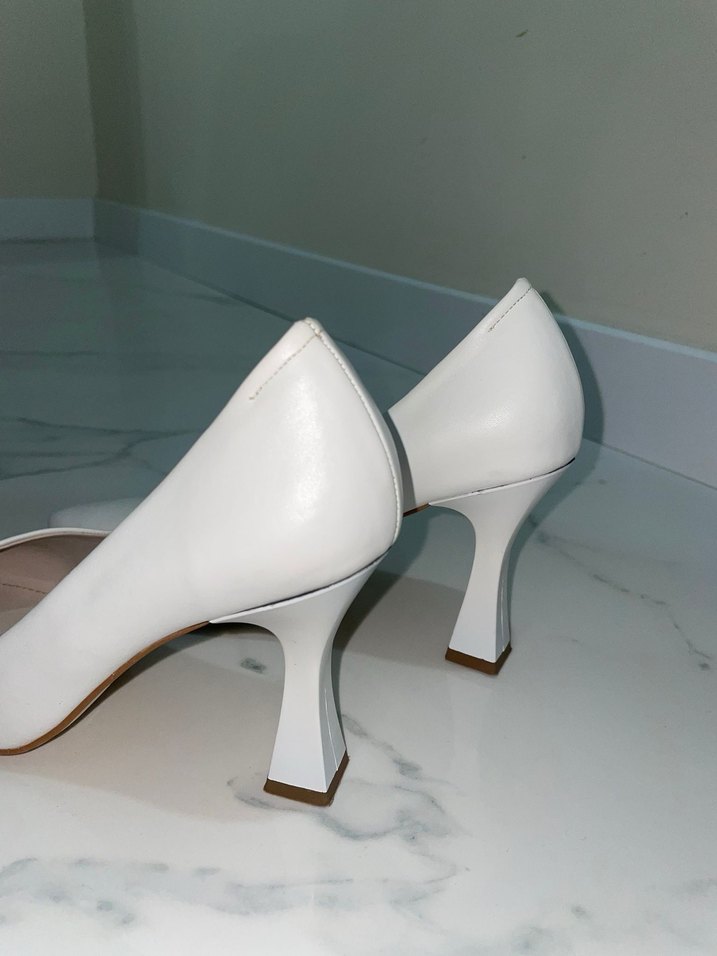 Beyaz Stiletto Topuklu Kadın Ayakkabı - Görsel 3