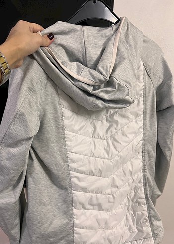 Gri Kadın Fermuarlı Keten Ceket - Görsel 2