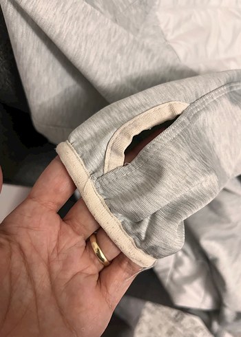 Gri Kadın Fermuarlı Keten Ceket - Görsel 3