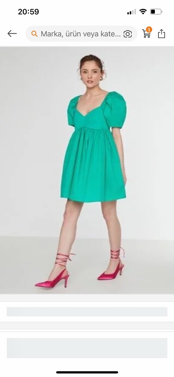 Zincir Detaylı Yeşil Mini Bohem Elbise - Görsel 2