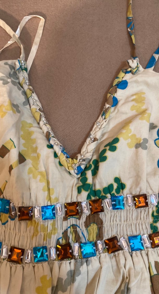 Çok Renkli Bohem  Elbise vintage - Görsel 2