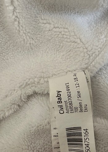 Kapüşonlu Beyaz Desenli Bebek Tulumu - Görsel 3