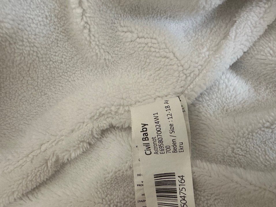 Kapüşonlu Beyaz Desenli Bebek Tulumu - Görsel 3