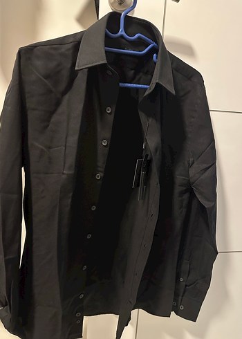 Siyah Erkek Düğmeli Uzun Kollu Gömlek - Görsel 3