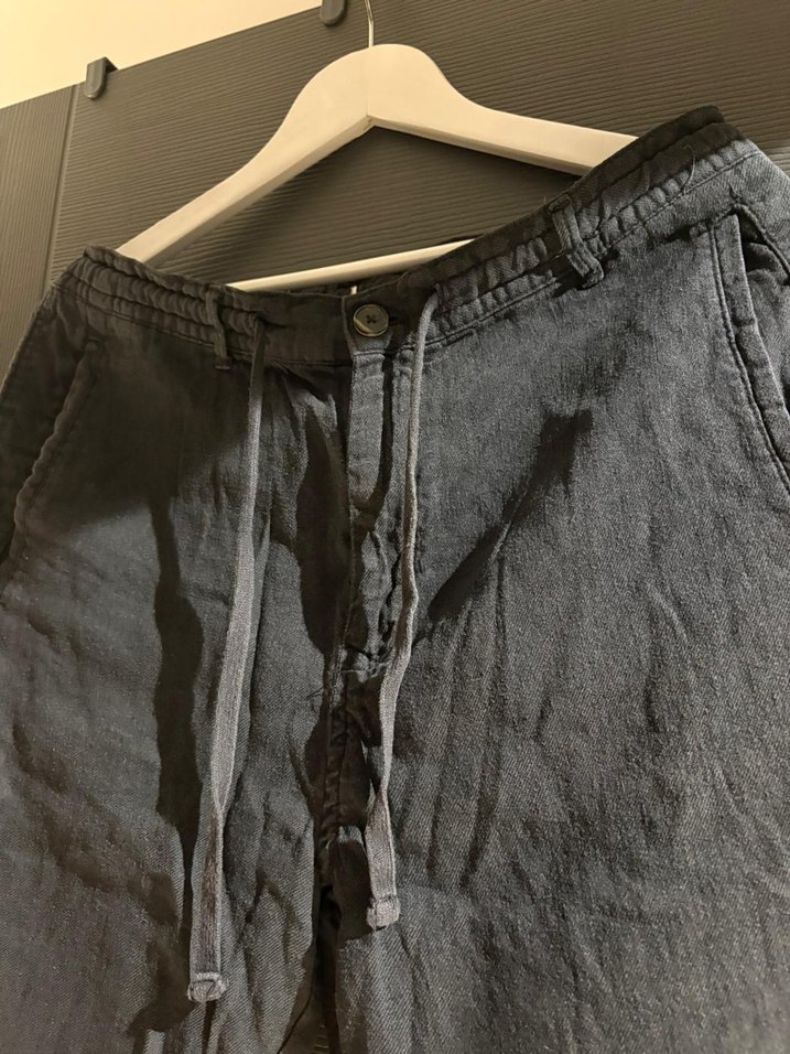 Gri Düğmeli Rahat Kesim erkek Kot Pantolon - Görsel 2