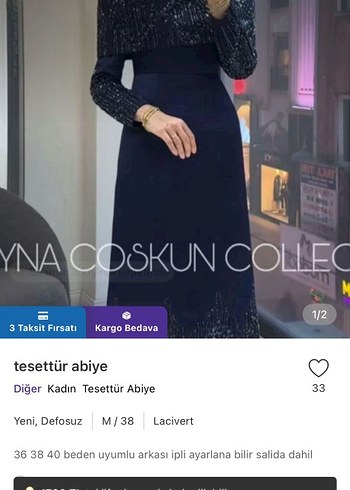 Lacivert Tesettür Abiye Elbise