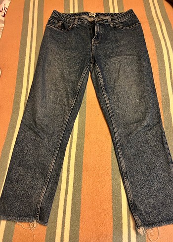 Beymen Club Koyu Mavi Düğmeli Rahat Kesim Kadın Kot Pantolon - Görsel 2