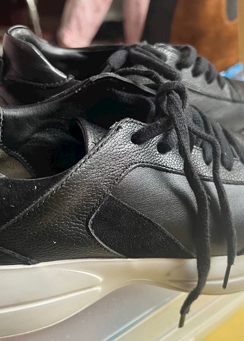 Siyah Platform Topuklu Bağcıklı Kadın Spor Ayakkabı - Görsel 3