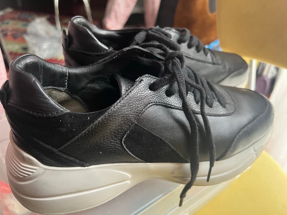 Siyah Platform Topuklu Bağcıklı Kadın Spor Ayakkabı - Görsel 3