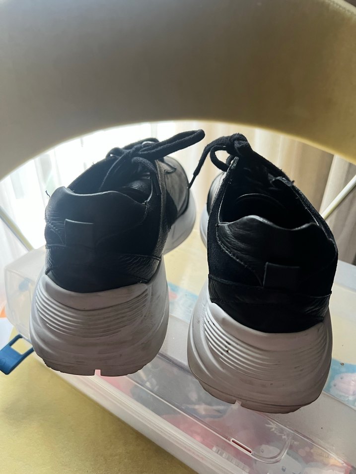 Siyah Platform Topuklu Bağcıklı Kadın Spor Ayakkabı - Görsel 5