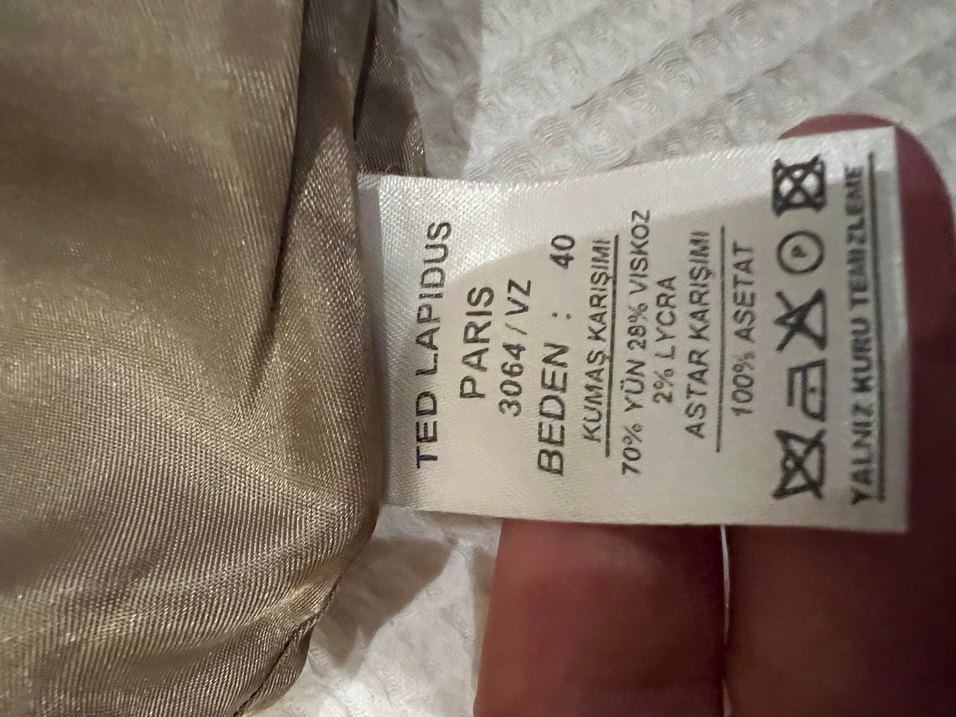 Kadın gri kaşe tek düğmeli  Blazer Ceket - Görsel 5