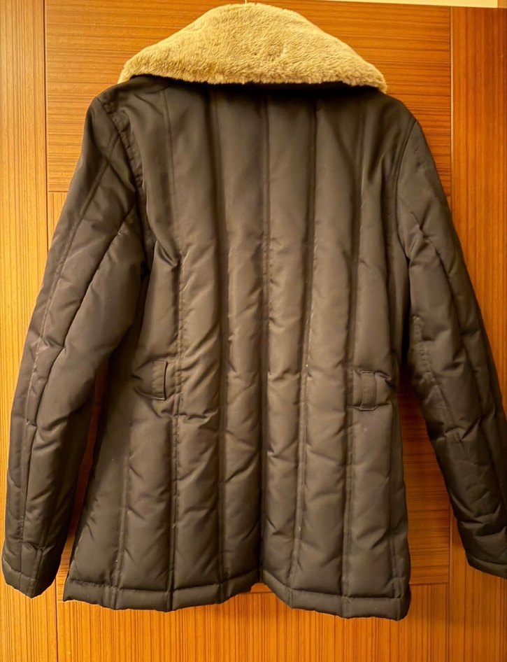 Yakası Kürklü Tommy hilfiger marka  Kadın Kışlık Mont - Görsel 2