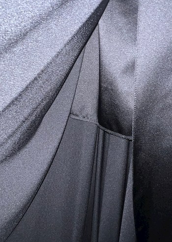 38 Beden Siyah Saten Mezuniyet Elbisesi - Görsel 5