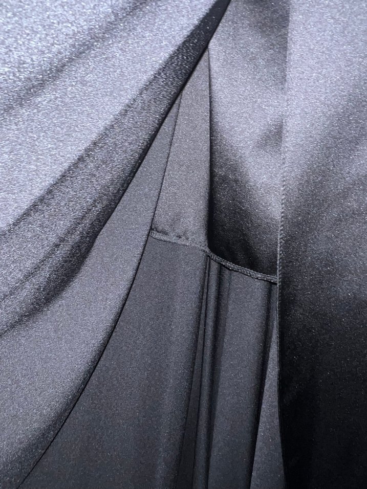 38 Beden Siyah Saten Mezuniyet Elbisesi - Görsel 5