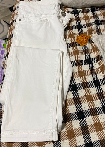 Beyaz kot Kadın Pantolon - Görsel 2