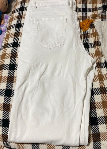 Beyaz kot Kadın Pantolon - Görsel 4