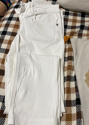Beyaz kot Kadın Pantolon - Görsel 3